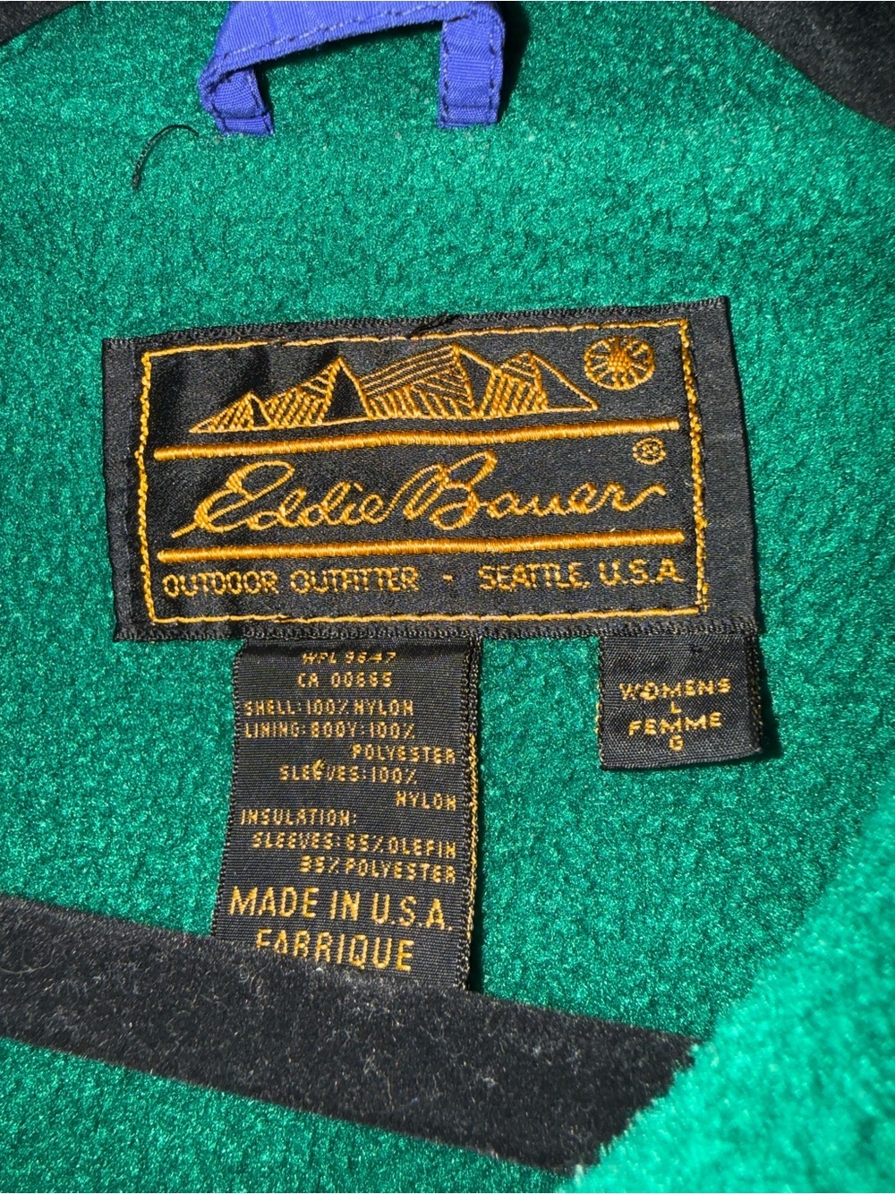 Eddie Bauer Purple Jacket with Green Fleece Interior - Picture 2 of 4